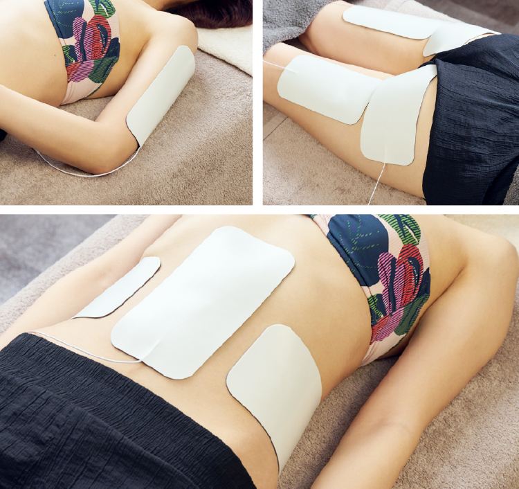 広範囲にパッドを貼っている画像